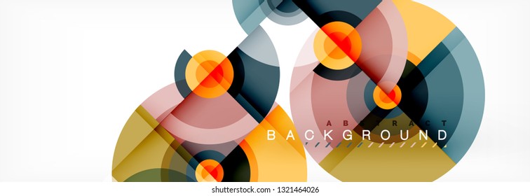 Circle geometric composition abstract background design, cover, template, brochure, flyer. Vector