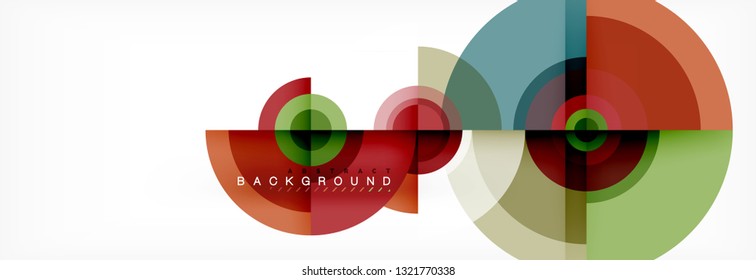 Circle geometric composition abstract background design, cover, template, brochure, flyer. Vector