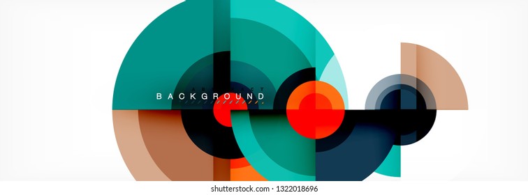 Circle geometric composition abstract background design, cover, template, brochure, flyer. Vector