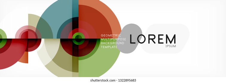 Circle geometric composition abstract background design, cover, template, brochure, flyer. Vector
