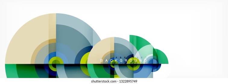 Circle geometric composition abstract background design, cover, template, brochure, flyer. Vector