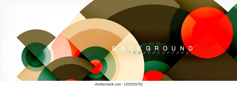 Circle geometric composition abstract background design, cover, template, brochure, flyer. Vector