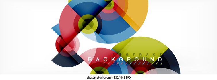Circle geometric composition abstract background design, cover, template, brochure, flyer. Vector