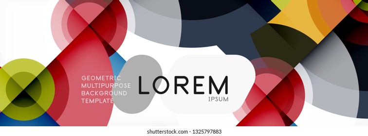 Circle geometric composition abstract background design, cover, template, brochure, flyer. Vector