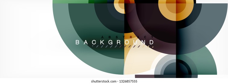 Circle geometric composition abstract background design, cover, template, brochure, flyer. Vector