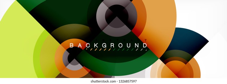 Circle geometric composition abstract background design, cover, template, brochure, flyer. Vector