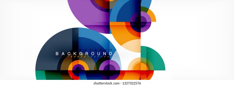 Composição geométrica do círculo desenho de fundo abstrato, capa, modelo, brochura, folheto. Vetor