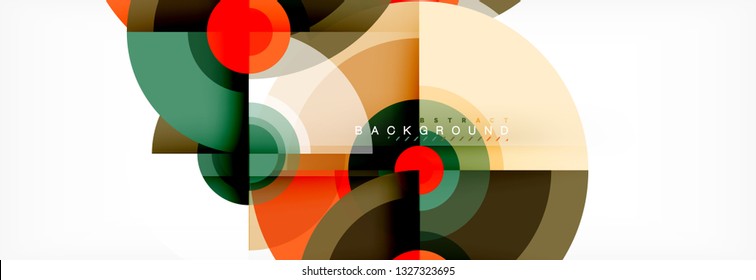 Circle geometric composition abstract background design, cover, template, brochure, flyer. Vector