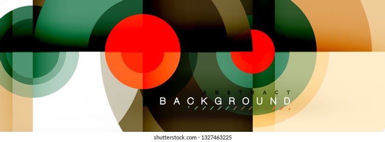 Circle geometric composition abstract background design, cover, template, brochure, flyer. Vector