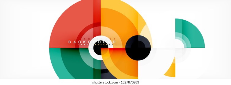 Circle geometric composition abstract background design, cover, template, brochure, flyer. Vector