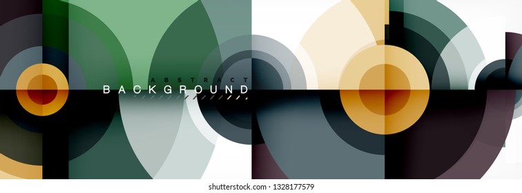 Circle geometric composition abstract background design, cover, template, brochure, flyer. Vector