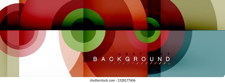 Circle geometric composition abstract background design, cover, template, brochure, flyer. Vector