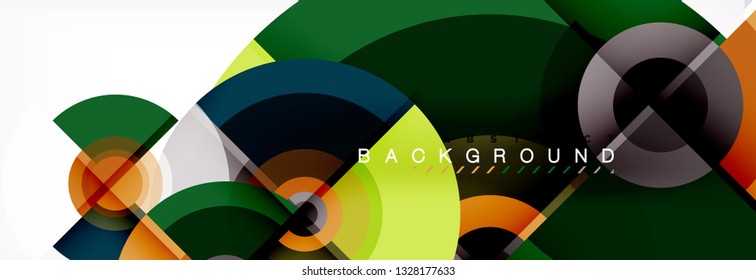 Circle geometric composition abstract background design, cover, template, brochure, flyer. Vector