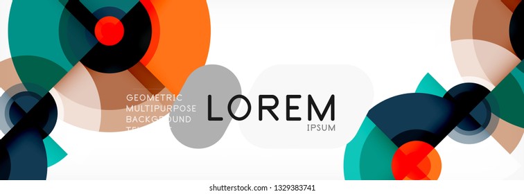 Circle geometric composition abstract background design, cover, template, brochure, flyer. Vector