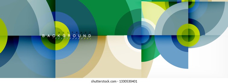 Circle geometric composition abstract background design, cover, template, brochure, flyer. Vector