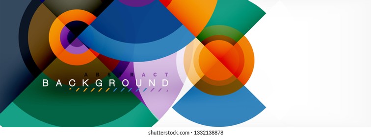 Circle geometric composition abstract background design, cover, template, brochure, flyer. Vector