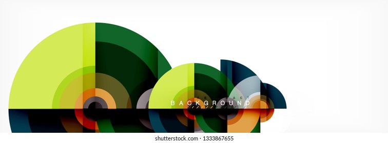 Circle geometric composition abstract background design, cover, template, brochure, flyer. Vector