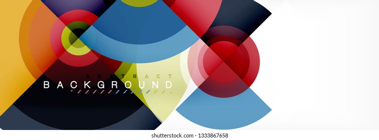 Circle geometric composition abstract background design, cover, template, brochure, flyer. Vector