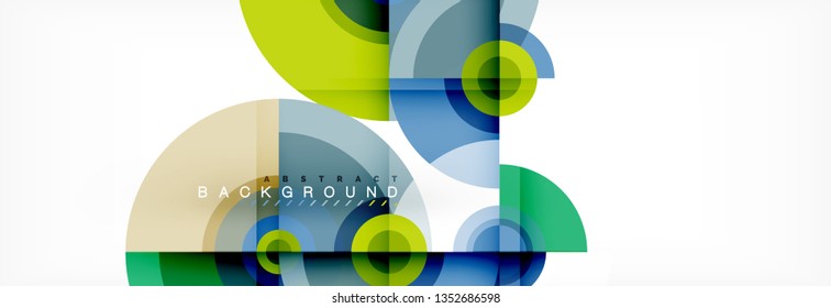 Circle geometric composition abstract background design, cover, template, brochure, flyer. Vector