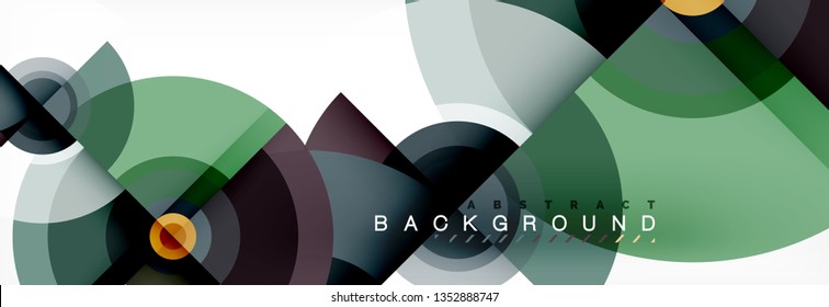 Circle geometric composition abstract background design, cover, template, brochure, flyer. Vector