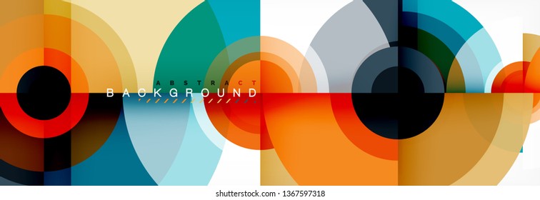 Circle geometric composition abstract background design, cover, template, brochure, flyer. Vector