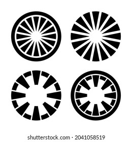 Concepto geométrico circular en colores blanco y negro. Muy adecuado para diversos propósitos aplicaciones, sitios web, símbolo, logotipo, icono, etc.