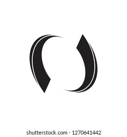 circle geometric curves arrows logo vector