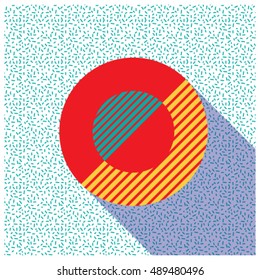 Circle geometric design with shadow. Graphic background