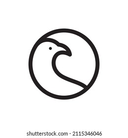 Circle Geometric Dove Line Logo Design Stock Vector (Royalty Free ...