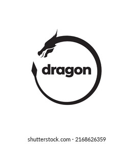 Circle Geometric Dragon Minimalist Logo Design Stock Vector (Royalty ...