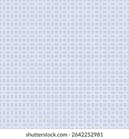 Circle geometric grid seamless pattern. Simple minimal light blue vector ornament texture with small circular mesh, net, lattice, curved lines. Abstract subtle background. Repeated minimalist design