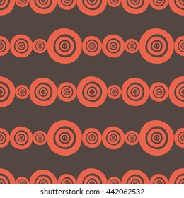 Circle Geometric Hand Drawn Ornament Africa Seamless Pattern Vector