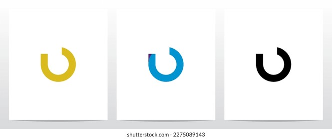Diseño de logotipo de letra geométrica en círculo U