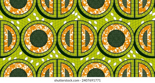 Circle and Geometric Line African fabric Pattern background, abstract design, hand drawn overlap of tribal textile art. fashion artwork suitable for fabric printing and clothing.