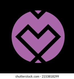 Circle geometric monogram logo vector icon