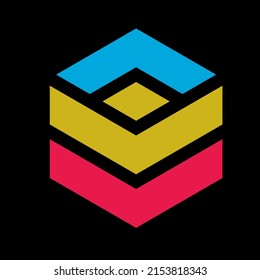 Circle geometric monogram logo vector icon