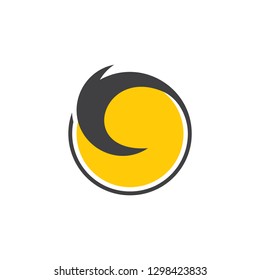 circle geometric moon waves silhouette circle logo vector