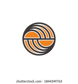 circle geometric motion design symbol logo vector