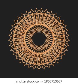 Circle Geometric Ornament Vector Graphic gold color