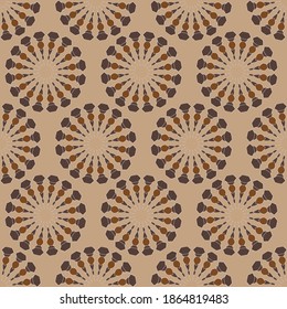 Circle. Geometric pattern for tiles, wallpaper. Vector ornament in brown and beige tones. Background for notebook, textiles, printing