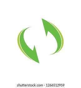 circle geometric recycle green arrows logo 