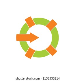 circle geometric right direction arrow logo 