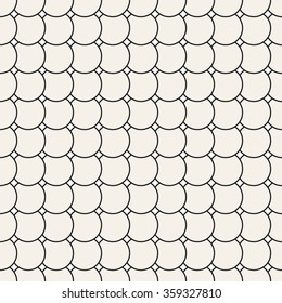 Circle geometric seamless pattern. Fashion graphic background design. Modern stylish abstract texture. Monochrome template for prints, textiles, wrapping, wallpaper, website etc. VECTOR illustration