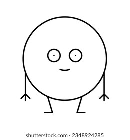 circle geometric shape character line icon vector. circle geometric shape character sign. isolated contour symbol black illustration