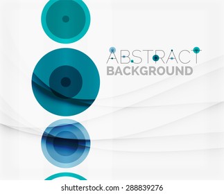 Circle geometric shape composition abstract vector background with crumpled paper effect