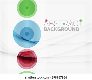 Circle geometric shape composition abstract vector background with crumpled paper effect