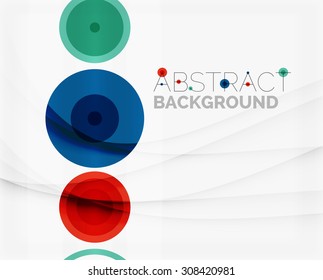 Circle geometric shape composition abstract vector background with crumpled paper effect
