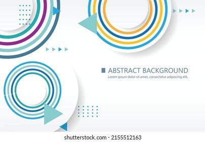 Circle geometric shape white modern background
