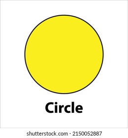 Circle geometric shape yellow color vector	