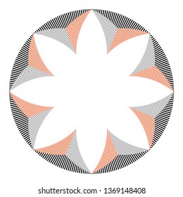 Circle geometric striped pattern. Design element. Vector art.